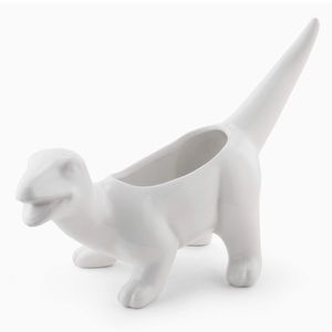 Napco 22148 Ceramic T-Rex Dinosaur Planter/Cache Pot, White